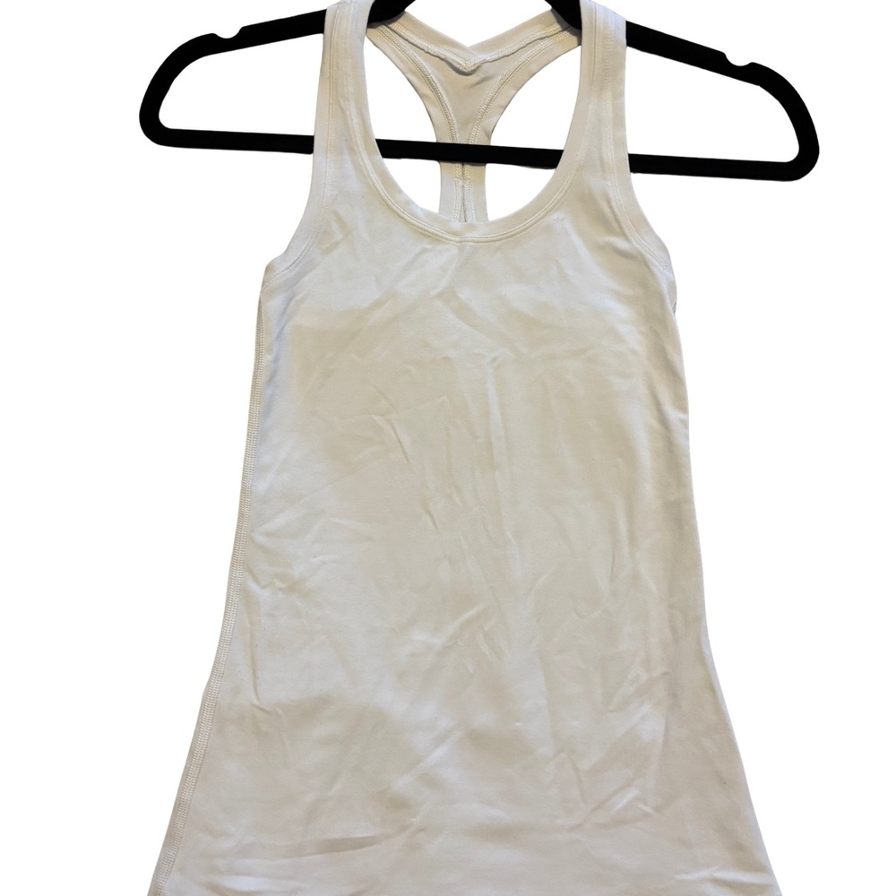 lululemon athletica white razorback tank top